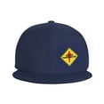 thumbnail image 2 of DouZhe Flat Brim Cap Snapback Hat, Under Construction Work Prints Adjustable Blue Adult Baseball Cap, 2 of 7