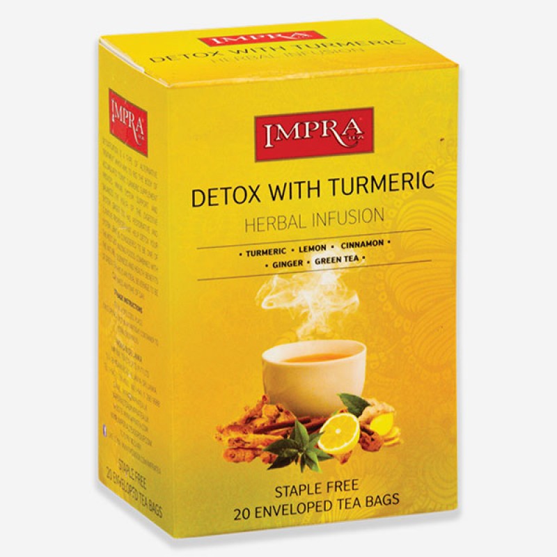Impra Detox with Tumeric, Herbal Tea, 1. 3g /20ct/26 g (5 pack