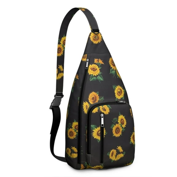 Lightweight Durable Sling Bag with Sunflower Design and Easy Access for Women
