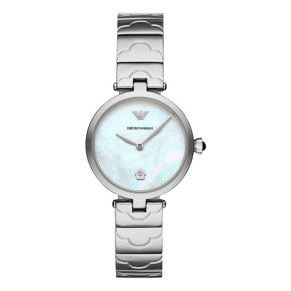 WATCH ARMANI STAINLESS STEEL PEARLY SILVER WOMEN AR11235