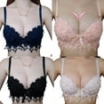 thumbnail image 5 of Wuffmeow Women Large Size Gather Bra Breathable Sexy Lace Solid Colos Bras, 5 of 6