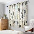 thumbnail image 2 of Yayeee Window Curtains Set of 2 for Living Room Light Filtering 63"x52", Small Black Flowers, 2 of 7