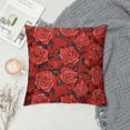 thumbnail image 2 of Leisuo Rose Throw Pillow Cover , Roses Rain Water Drops Graphic Inspired Romantic Pattern, Decorative Square Covers for Couch Bed &amp; Sofa,Ruby Vermilion, 2 of 5
