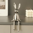thumbnail image 4 of sunsanly Sitting Rabbit Figurine Long Ears Bunny Resin Statue Sculpture Home Office Bookshelf Desktop Animal Decoration Ornament, 4 of 8