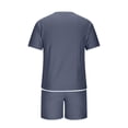 thumbnail image 4 of gbyLJF Men's Summer 2 Piece Outfits Short Sleeve Crewneck T Shirt and Shorts Casual Set Tracksuit Set with PocketsNavy,XXL, 4 of 7