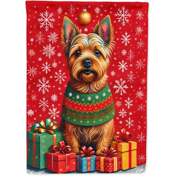 Norwich Terrier Holiday Christmas Garden Flag 11.25 in x 15.5 in