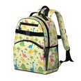 thumbnail image 2 of Beige Toned Dinosaur and Palm Tree Pattern Cute School Backpack Bag for School with Padded Back and Adjustable Shoulder Straps 15.25"x11.5"x5.25", 2 of 5