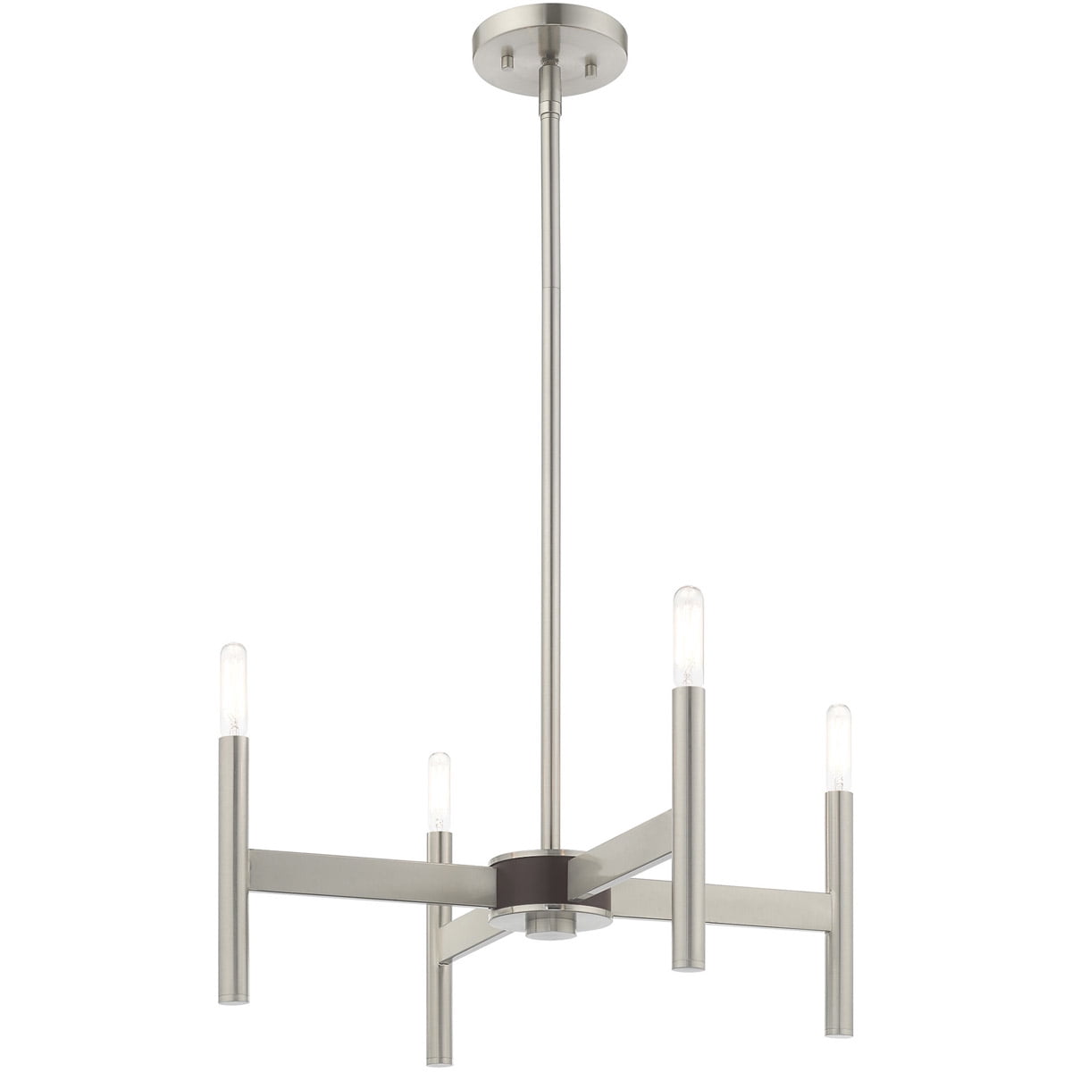 4 Light Brushed Nickel Mini Chandelier with Steel base material