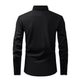thumbnail image 3 of LWaveletMen's Slim Fit Long Sleeve Button Down Shirt, Single Chest Pocket, Stretch Fabric for Business Casual & Date Occasions Black 2XL, 3 of 3