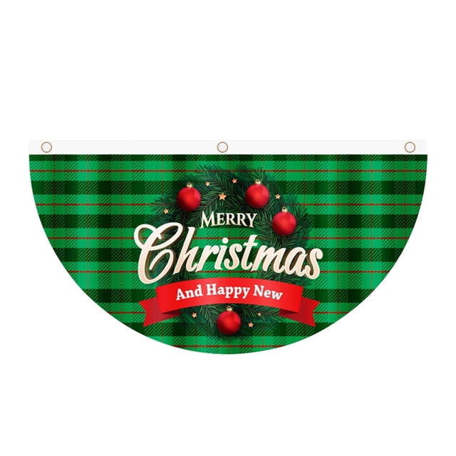 Herramientas y mejoras para el hogar Bandera de medio abanico Bandera navideña Banderín para exteriores para fiestas navideñas Decoración para jardín y patio Una picadora