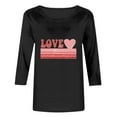 thumbnail image 4 of BEFOKA 3/4 Long Sleeve Shirts For Women Valentine'S Day Crew Neck Sweatshirts Love Heart Printed Casual Blouse Tops Going Out Tops For Women Pullover Sweatshirts Graphic Tshirts Tee Tops, 4 of 6