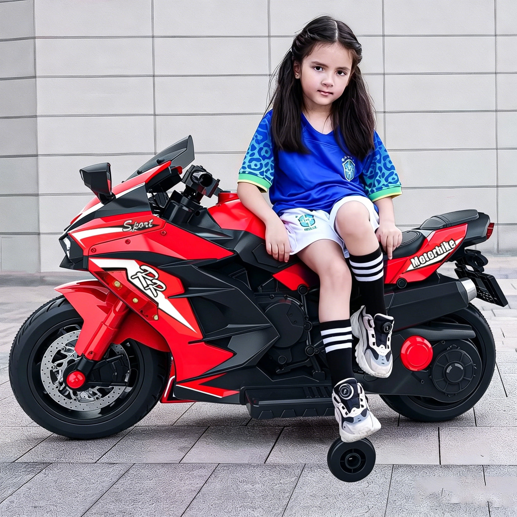 Zogymoz 12V Ride on Motorcycle for Kids, Ride on Toys for Gifts, Electric Motorbike with LED Tire and Bluetooth Music