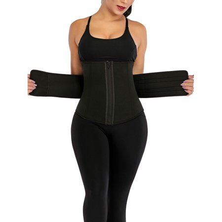 LELINTA Women's Workout Waist Trainer Cincher Corset Slimming Sauna Sweat Belt Underbust Sport Girdle Trimmer Belt Body Shaper