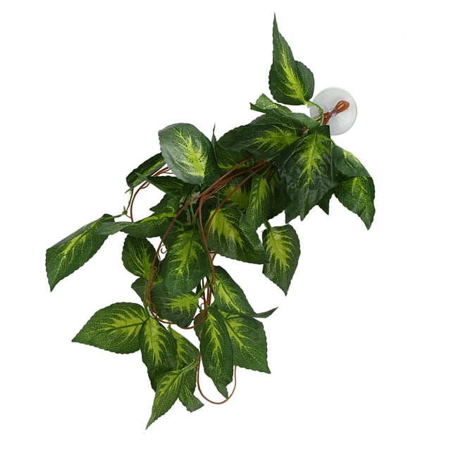 Simulation Rattan Landscaping, Neatly Cut Edges No Burrs Variety Of Models Hanging Plant False Vine For Aquariums For Daily For Reptile Boxes For Fish Tanks NFF-86 Variegated Leaf