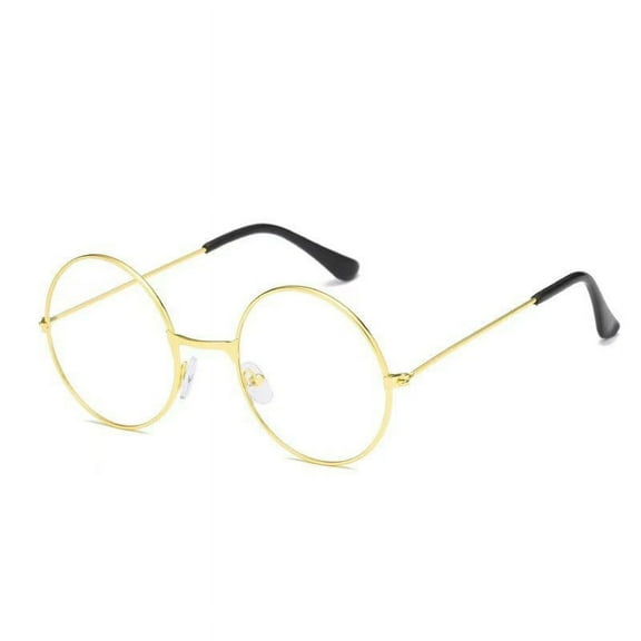Kingswick Metal Frame Round Glasses Clear Lens Glasses Lightweight Circle Eyeglasses for Women Men,Golden
