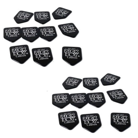 Pickboy Guitar Picks 20 Pack  Home Plate Shape Black Cellullose 1.20mm