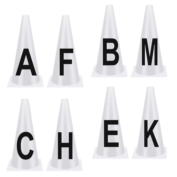GARENDE 8 Pieces Dressage Cones Stable Sturdy Events Equipment,Sports Easy to Set up Comprehensive Lightweight Training Cones Letters