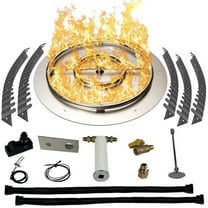 Dreffco Stainless Steel 30-inch 150K BTU Outdoor Fire Pit Burner & Pro Kit Natural Gas