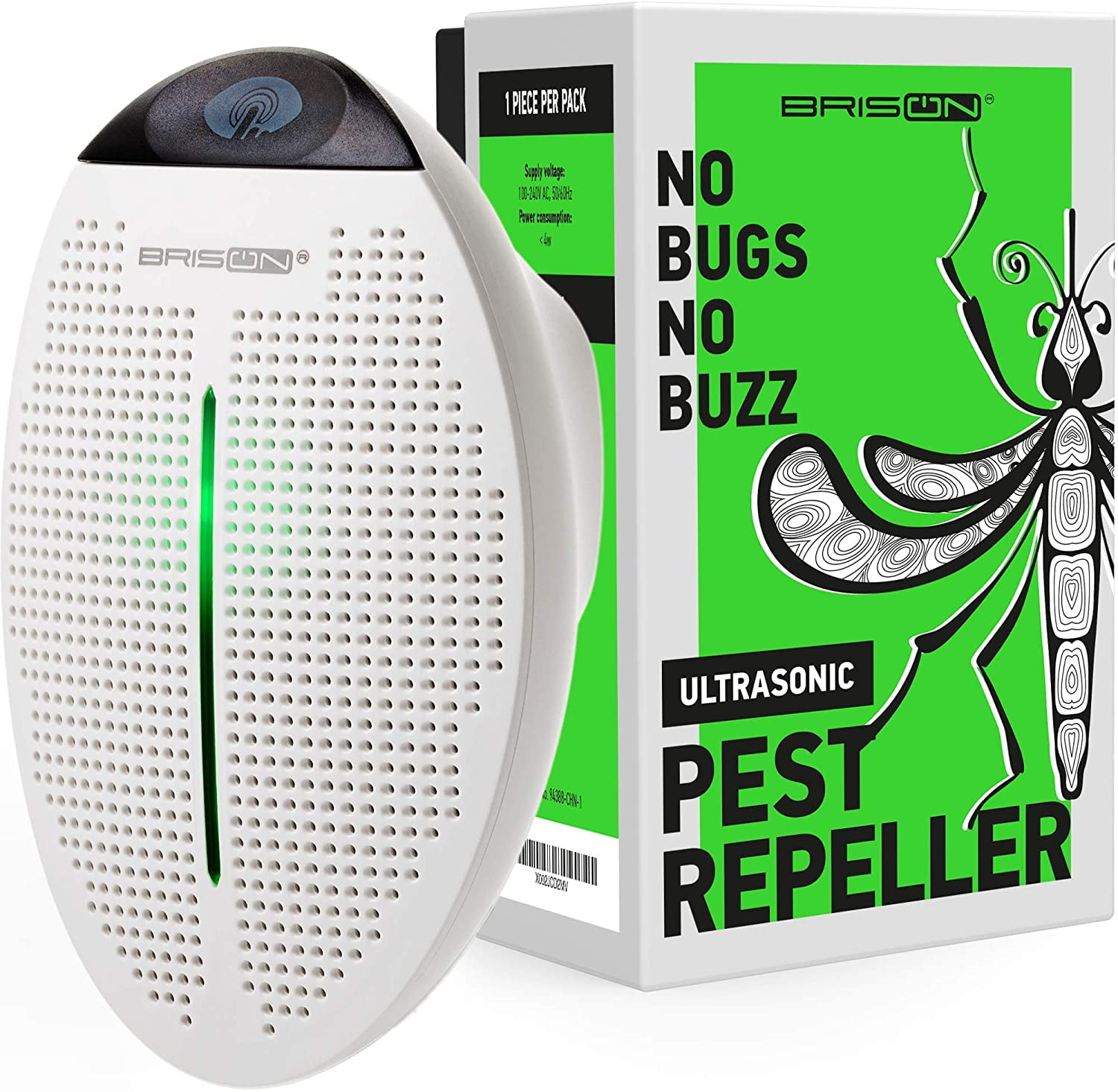 Triple Power Anti Mosquito Rat Repellent Bread Type Ultrasonic Pest Controller 