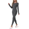 thumbnail image 4 of INSPIRE CHIC Womens Thermal Underwear Sets Long Sleeve Shirt with Leggings Cold Winter Base Layer Pajamas Set L Gray, 4 of 6