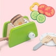 thumbnail image 3 of Wooden DIY Simulation Cooking Toys Set Tableware Bread Machine Salad Vegetables Kitchen Toys Children Play House Games, 3 of 6
