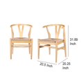 thumbnail image 6 of Cera Dining Chair Set of 2- Handwoven Rope Seat- Natural Brown Wood, 6 of 6