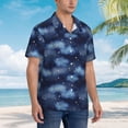 thumbnail image 5 of Daiia Starry Sky Hawaiian Shirt for Men Gentle Cotton Regular Short Sleeve Casual-Large, 5 of 9