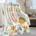 thumbnail image 6 of HongHeng Easter Eggs Throw Blanket, Cute Soft Ligtweight Blanket, Durable Cozy Anti-Pilling Flannel Fleece Blanket for Baby Kids Girls Gift Home Decor 27x39 in, 6 of 7