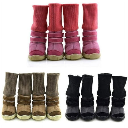 Waterproof Pet Dog Boots  Anti-Slip Waterproof Winter Warm PU Dog Shoes  Suitable for Small Medium Large Dog