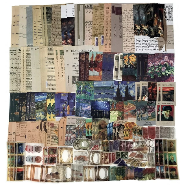 Kit de scrapbooking Esweny de 200 piezas con pegatinas y papeles vintage