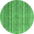 thumbnail image 1 of Ahgly Company Indoor Round Oriental Emerald Green Modern Area Rugs, 8' Round, 1 of 4