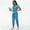 Blue, variant on LYMAYTER Womens V-Neck Medical Uniform Dentistry Solid Color Set Quick-Dry Nurse Uniform for S-2XL