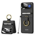 thumbnail image 1 of TECH CIRCLE Compatible with Samsung Galaxy Z Flip 3 Case with Capacitance Pen, Outer Screen Protector Folding Shockproof Protective Case with Ring Holder Cover for Galaxy Z Flip3 5G 2021, Black, 1 of 7