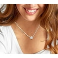thumbnail image 3 of Funny Mom Necklace, Mothers Day Jewelry Gifts from Favorite Son or Daughter, Simple Double Heart Etched Small Pendant Necklace on Card ''Mom, I'm Sorry You had To Raise a Brat'' (Silver Tone), 3 of 5