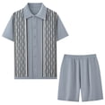 thumbnail image 3 of Aqestyerly Men's Knit Lounge Set - Breathable Summer Outfit with Mesh Panel Ventilation, 3 of 8