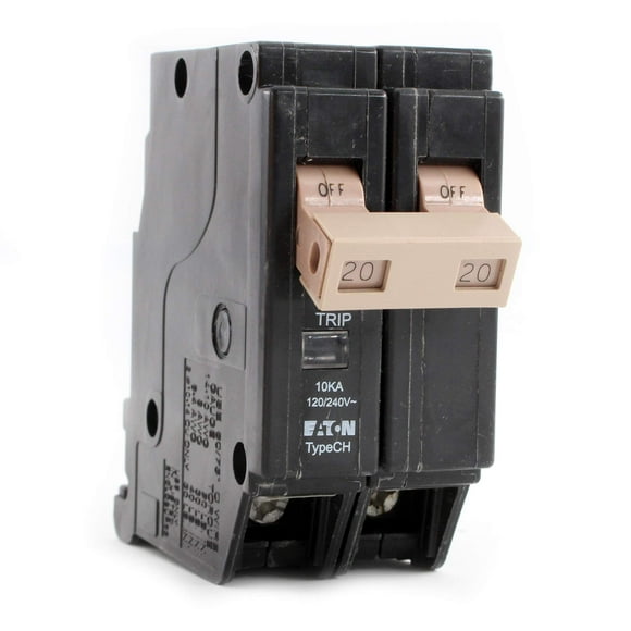 Disyuntor Eaton CHF220 Series 20A de doble polo negro