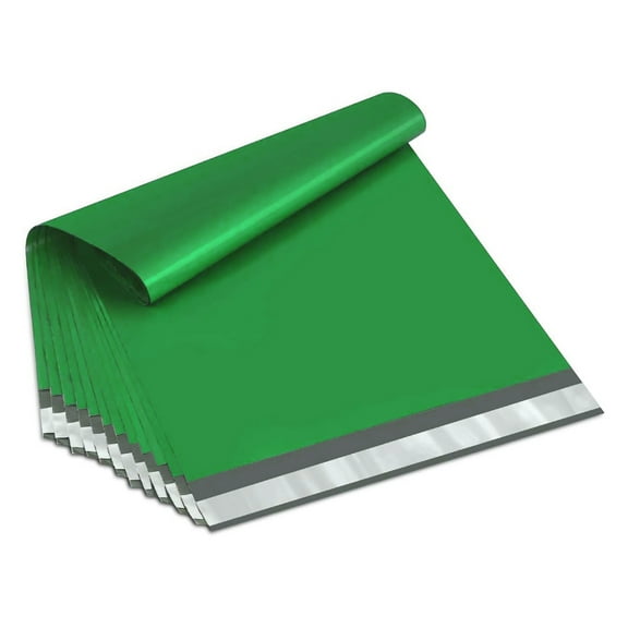 MMBM 1000 10 Inch x 13 Inch Green Poly Mailers Shipping Envelopes Self Sealing Plastic Bags 2 Mil for Mailing and Packaging