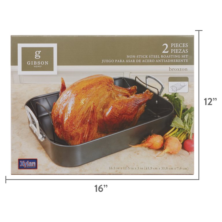 Walchoice Roasting Pan with Rack Set, Stainless Steel Large Turkey