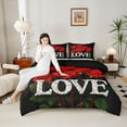 thumbnail image 4 of Castle Fairy Romantic Rose Twin Comforter Sets,Black Red Bedding Set, 4 of 8
