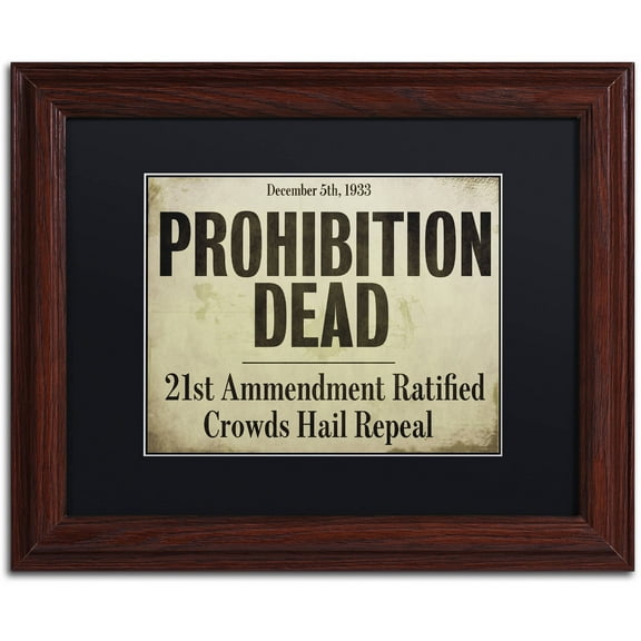 Trademark Fine Art "Prohibition" Canvas Art by Color Bakery Black Matte, Wood Frame