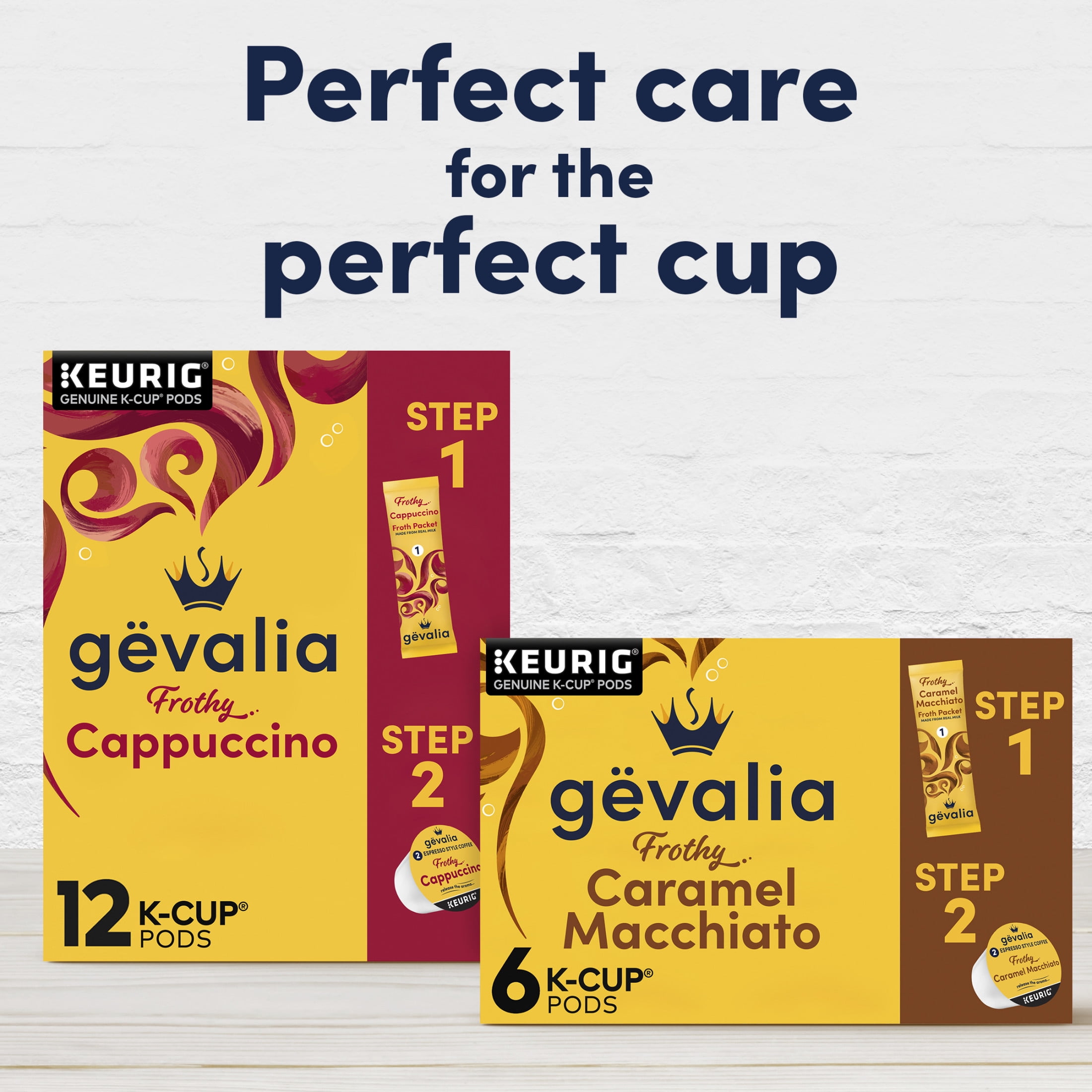Gevalia Frothy 2-Step Caramel Macchiato Espresso K-Cup® Coffee Pods & Froth Packets Kit, 6 ct Box