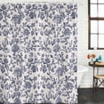 thumbnail image 3 of Blue Floral Leaf Waterproof Fabric Shower Curtain,Retro Farmhouse Plant Tree Branch Waterproof Fabric Shower Curtain for Bathroom Curtains Bathtubs Shower Curtains with 12 Hooks Extra Long 72x84, 3 of 8