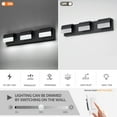 thumbnail image 6 of 3-Light LED Vanity Light, 22 Inch, Dimmable and Reversible, Matte Black Modern, 6 of 8