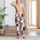 thumbnail image 2 of Balery Retro Red Black Roses Pantalones de pijama para hombre, pijama ultraligero, pantalón de descanso-3X-Large, 2 of 6