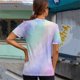 thumbnail image 2 of Gibobby Playera de Manga Corta con Cuello Redondo Mujeres Casual Tie Dye Gradient Printing Mangas Cuello redondo Camiseta suelta Blusa Tops(Morado,G), 2 of 4