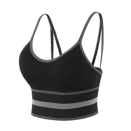 

Puawkoer Women Contrast Color Flickering Back Underwear Soild Color Wrap Bra Clothing Shoes & Accessories One Size Black