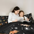 thumbnail image 5 of Homewish Cartoon Dinosaur Full Size Comforter Sets 3-Piece for Preppy Children Kids,Kawaii Animal Dino Bedding Comforter Set,Gradient Universe Galaxy Lightweight Bedding Sets,Breathable Home Decor, 5 of 8