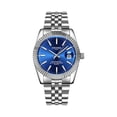 thumbnail image 2 of Resicozy Watches for Men Stainless Date Casual Wrist Watch Fashion Round Dial Watch for Business Dress Quartz Silver with Blue Face, 2 of 3