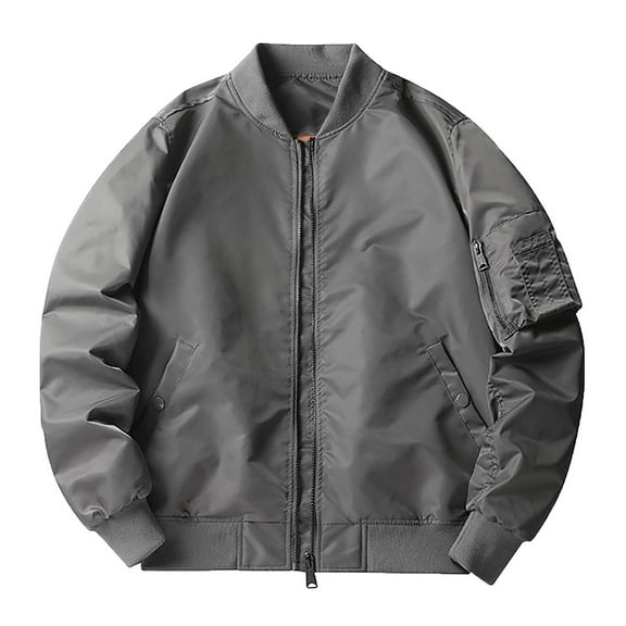 Men's Flight Jacket Textured Athletic Casual Coat Lightweight Comfortable Outerwear for Everyday Wear