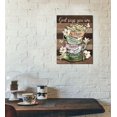 thumbnail image 4 of Vintage Coffee Tea Cup Flower Kitchen Decor Wall Art God Says You Are Rustic Cross Coffee Tea Sign Pictures Wall Decor Christian Canvas Painting Prints Artwork Framed for Coffee Tea Bar Cafe 12"x16", 4 of 6